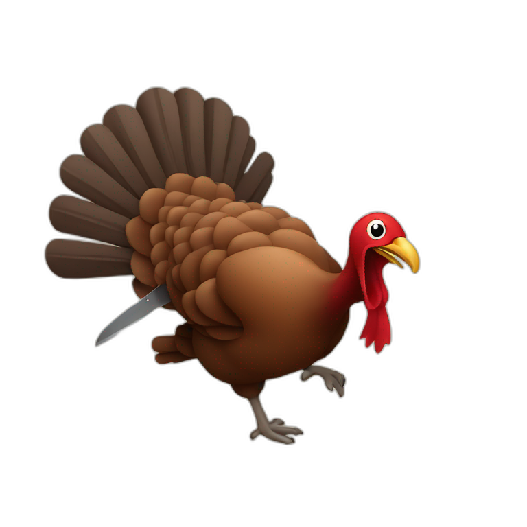 turkey running away from a knife emoji