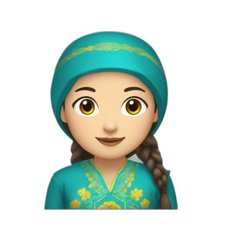 Kazakh girl in national clothes  emoji