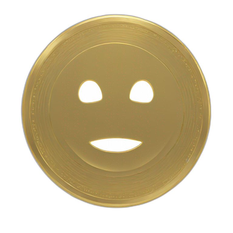 gold coin 3d blank no face emoji