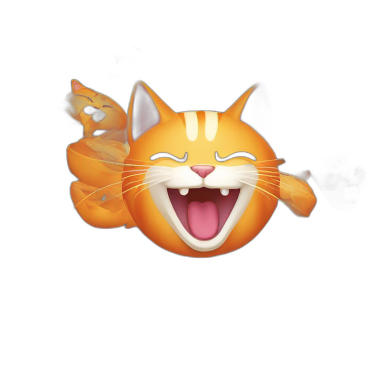  orange cat laughing out loud mockingly emoji