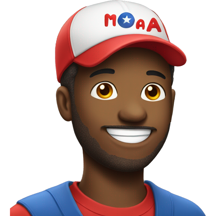 Normal smile face emoji wearing a MAGA hat Sticker