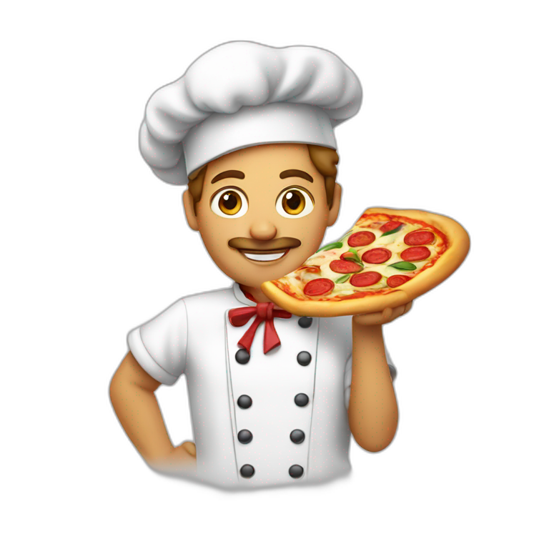 Pizza chef with Pizza emoji