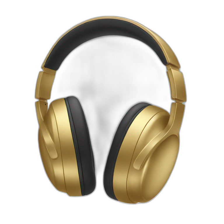 wireless gold headphones emoji