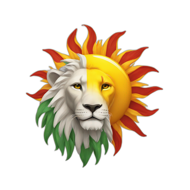 Flag Sun and lion emoji