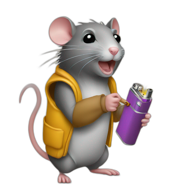Rat stealing lighter emoji