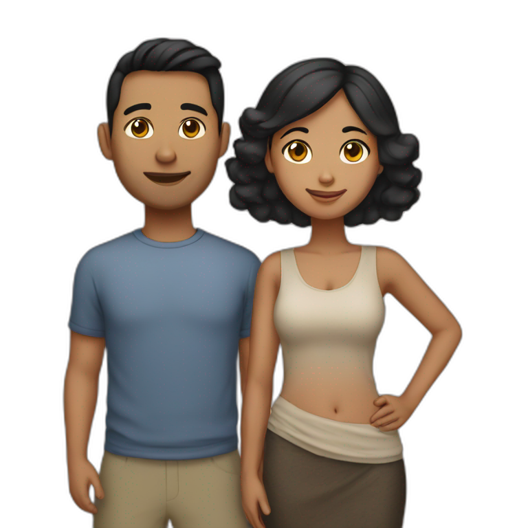 interracial couple chinese indian emoji