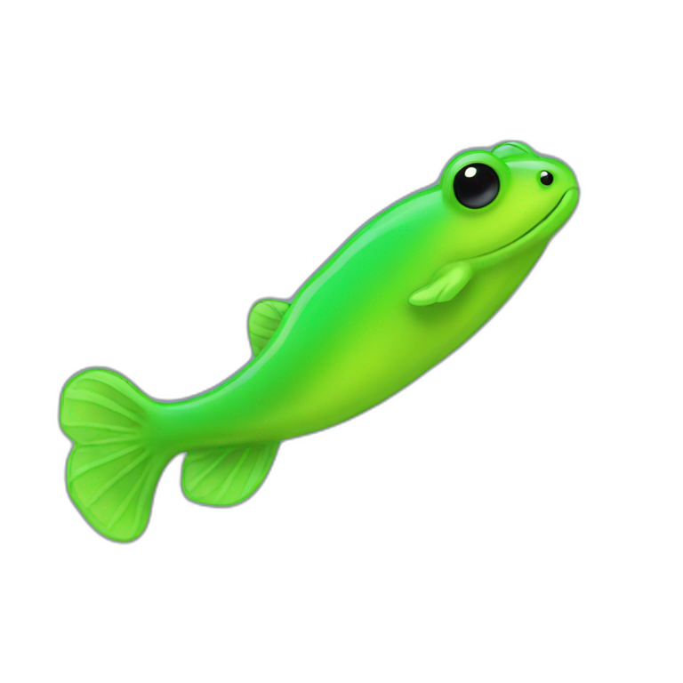 neon green tadpole emoji