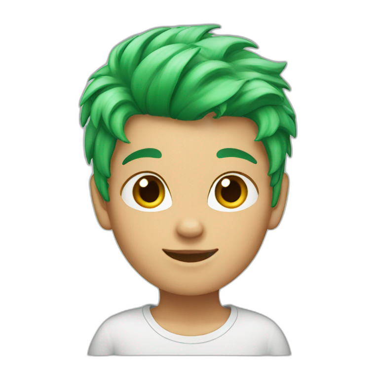 Cat green hair emoji