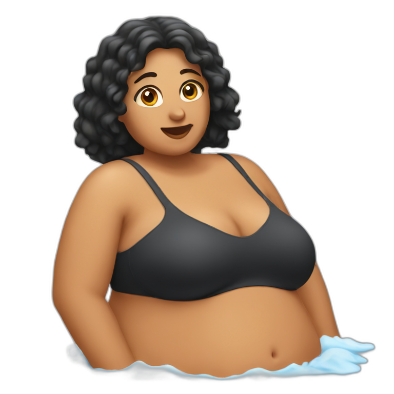 Thick Woman bathing emoji