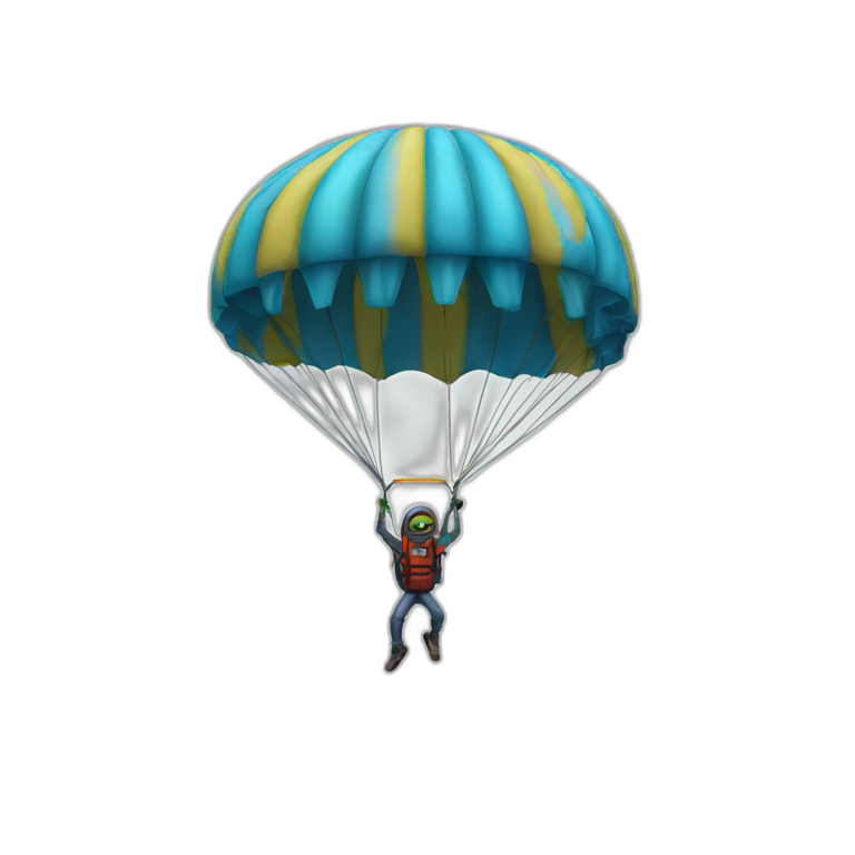 Jumping Zombe Parachute emoji
