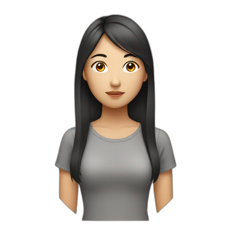 asian young woman thinking emoji