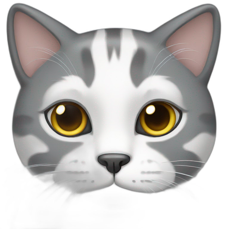 Big grey and white cat emoji