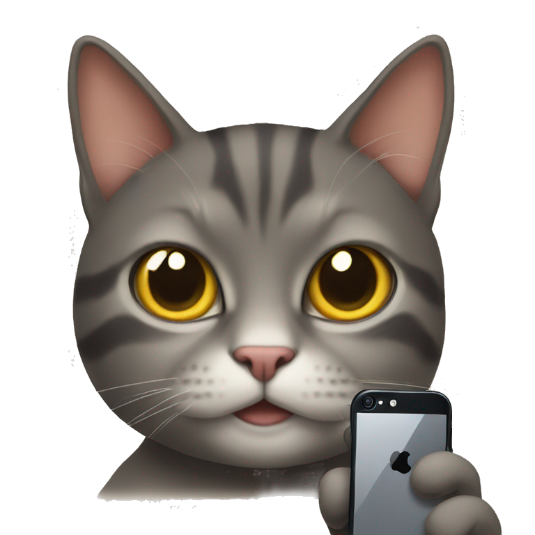 cat holding iphone emoji