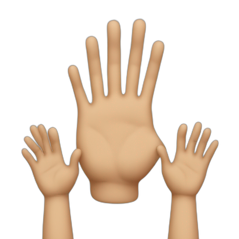 hands rasied up confused face emoji