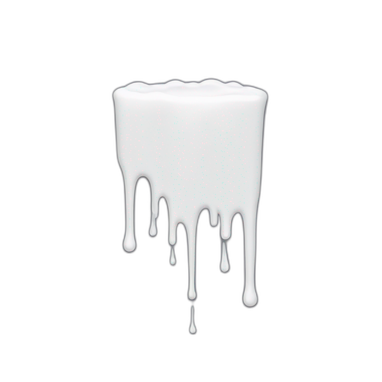 white glue dripping down screen emoji