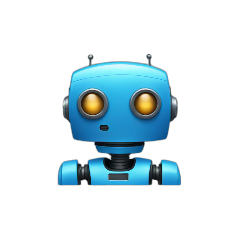A blue robot emoji
