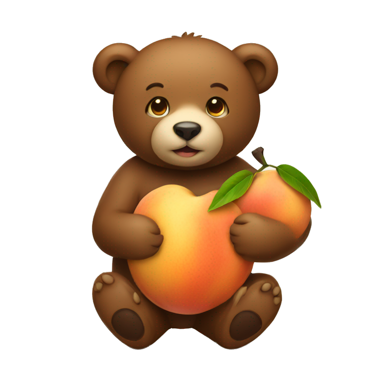 bear holding a peach emoji