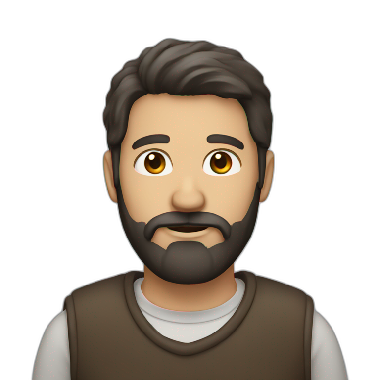man with dark brown and white beard emoji