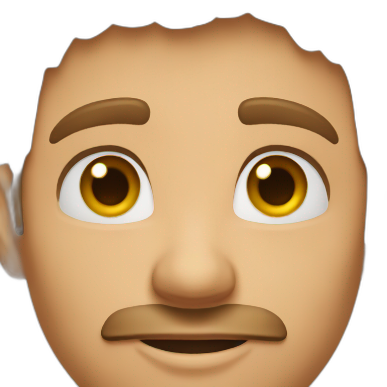 man with brown hair with loving eyes emoji
