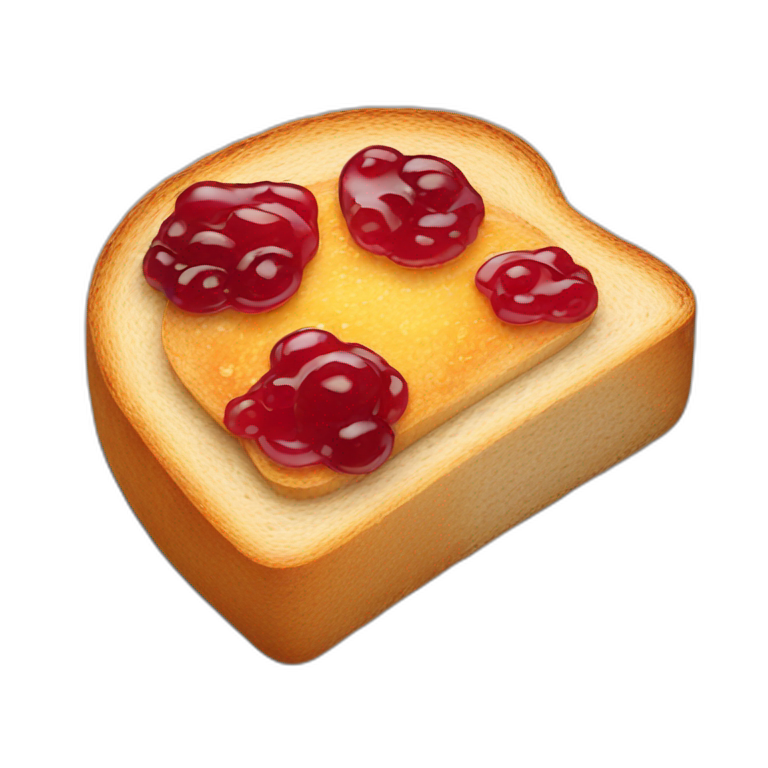 A slice of bread with jam. emoji