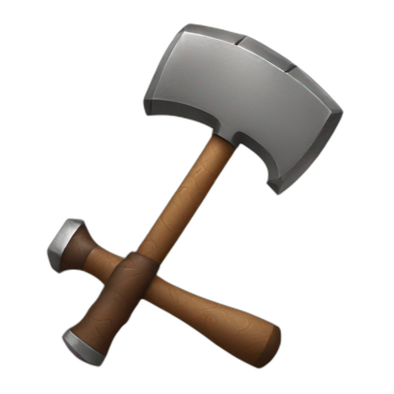 Mad hammer with angry face on hammer emoji