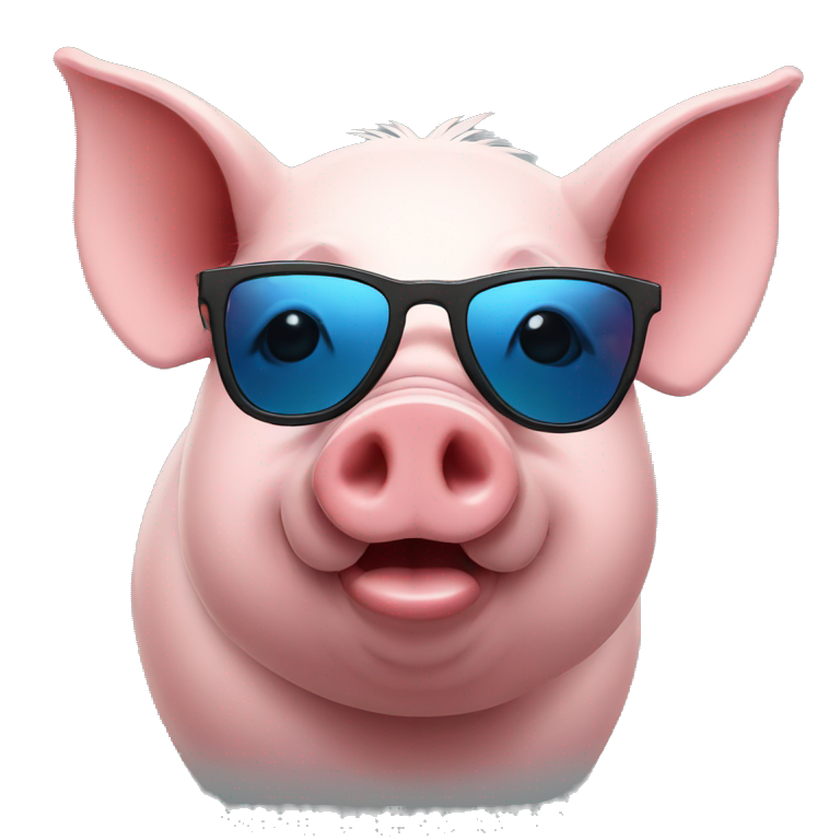 Pig with sunglasses  emoji