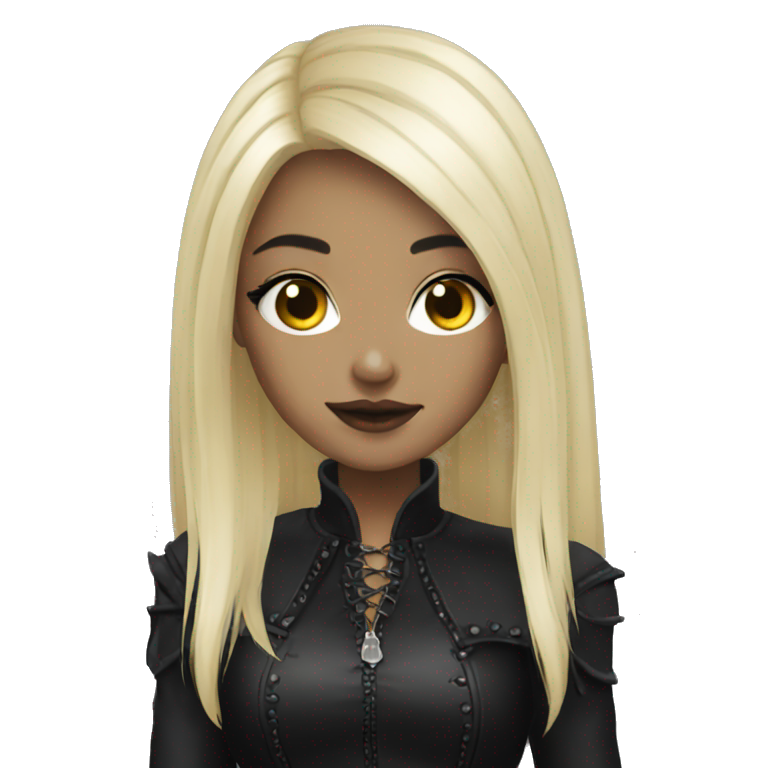 Goth girl blond black hair emoji