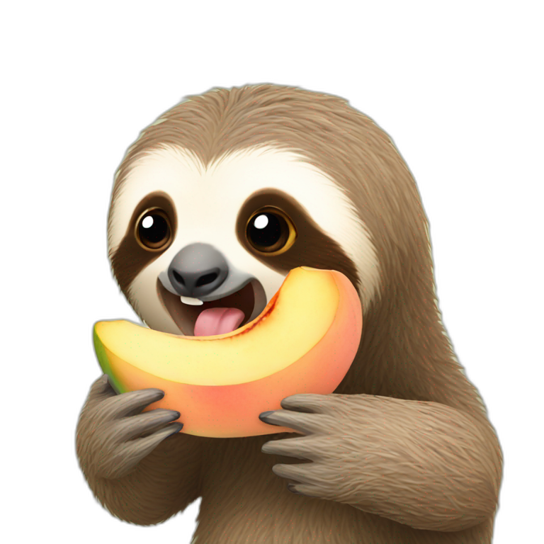 Sloth peach eating emoji