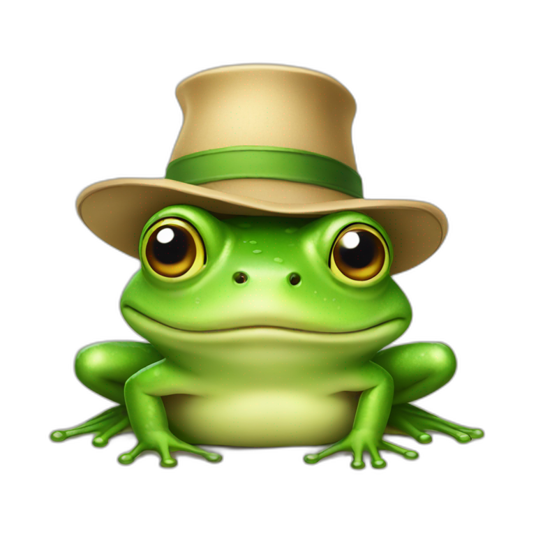 Frog with a hat emoji