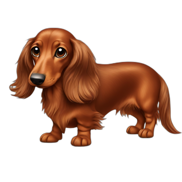 long haired red dachshund emoji