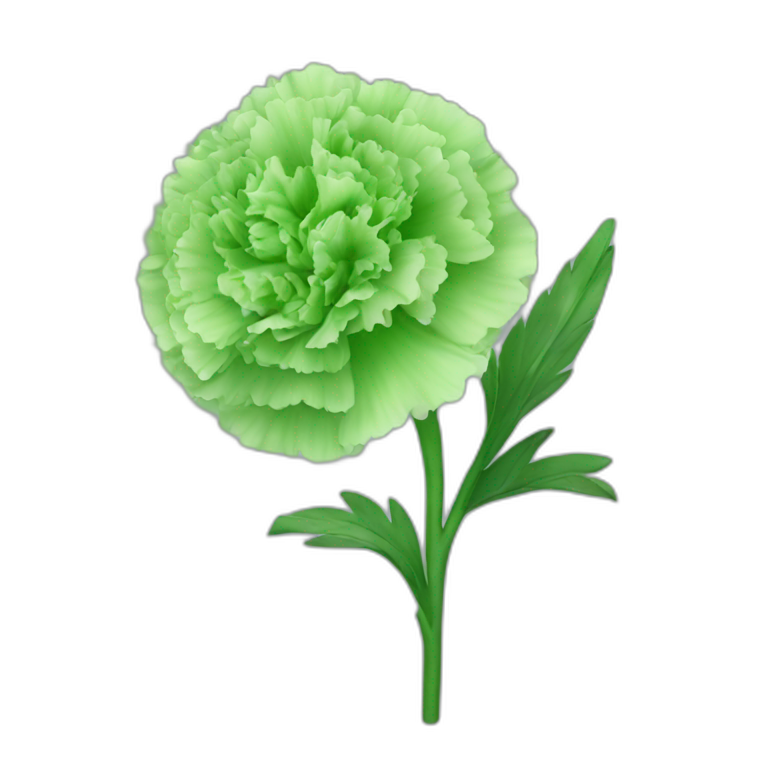 Green carnation  emoji