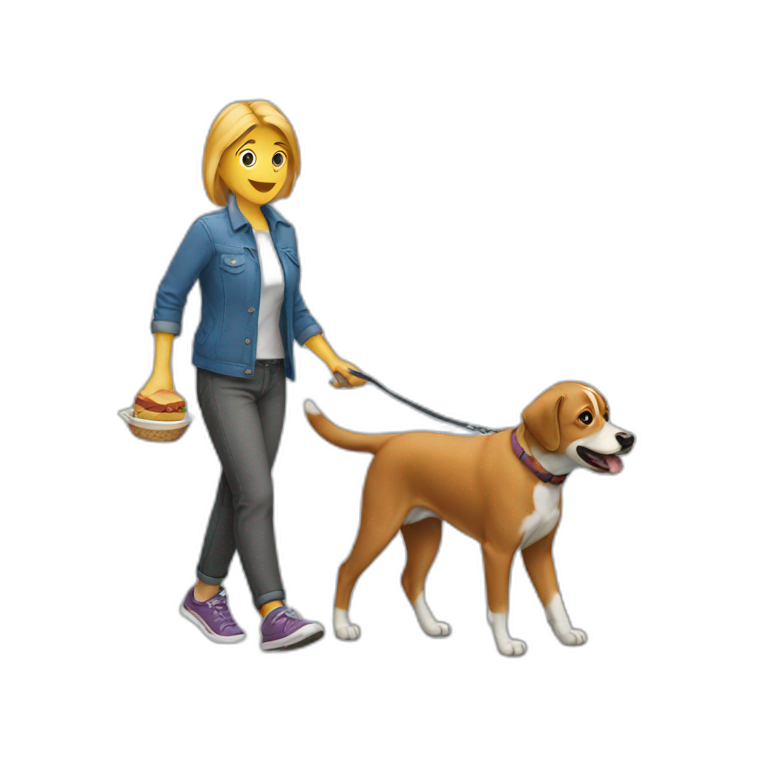 eating-and-walking-the-dog emoji