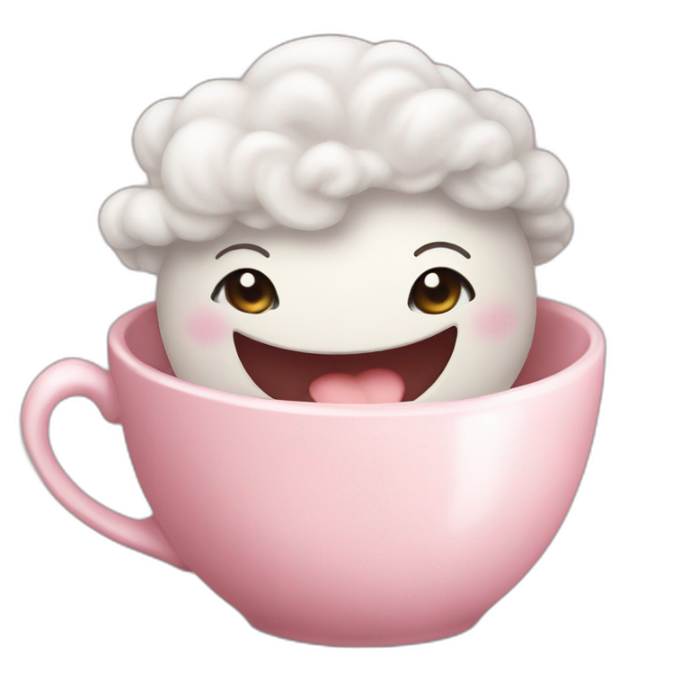 Laughing out loud cute teacup  emoji