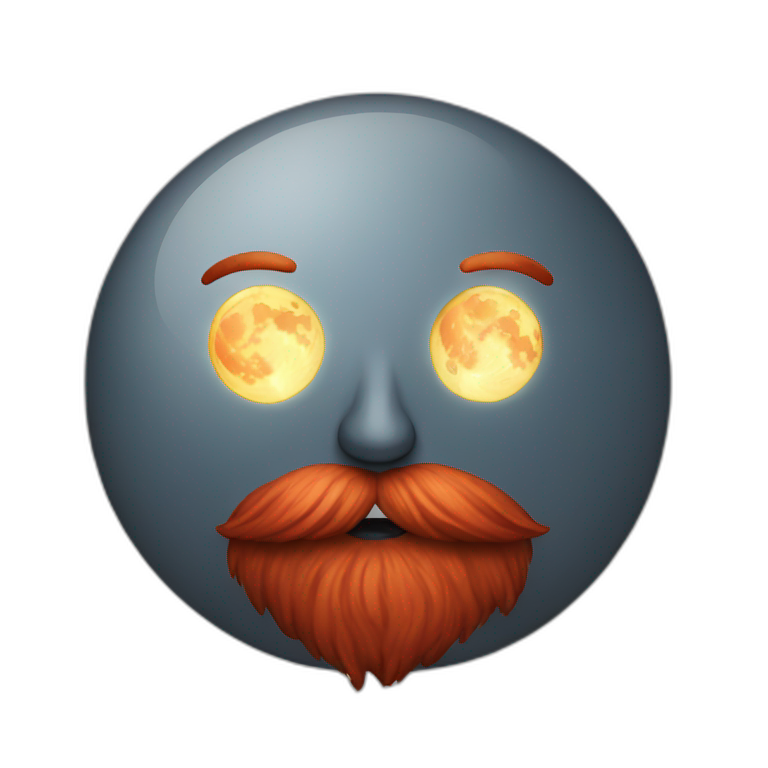 Bright Full moon with a long red beard emoji