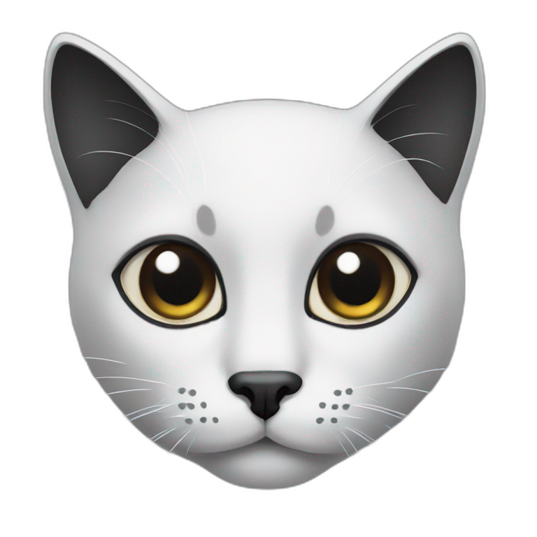 black cat with white dot on nose emoji