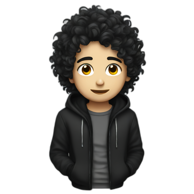 emo boy with curly hair emoji