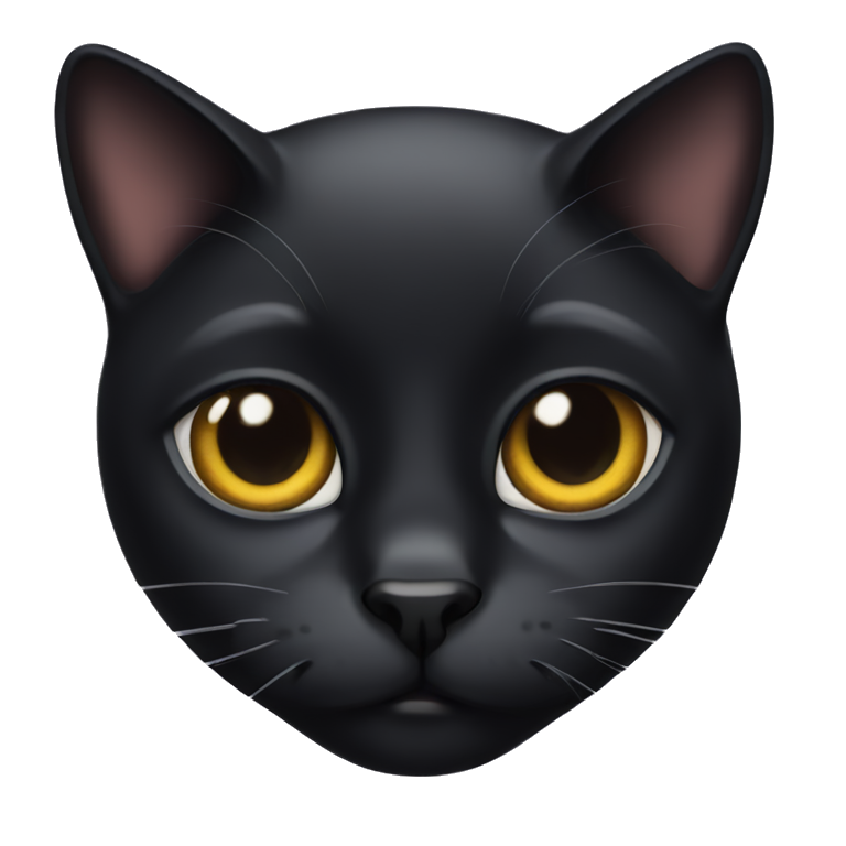 Black cat with one eye emoji AI Emoji Generator