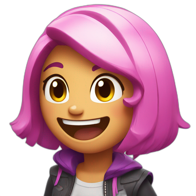 girl laughing brawl stars style emoji | AI Emoji Generator