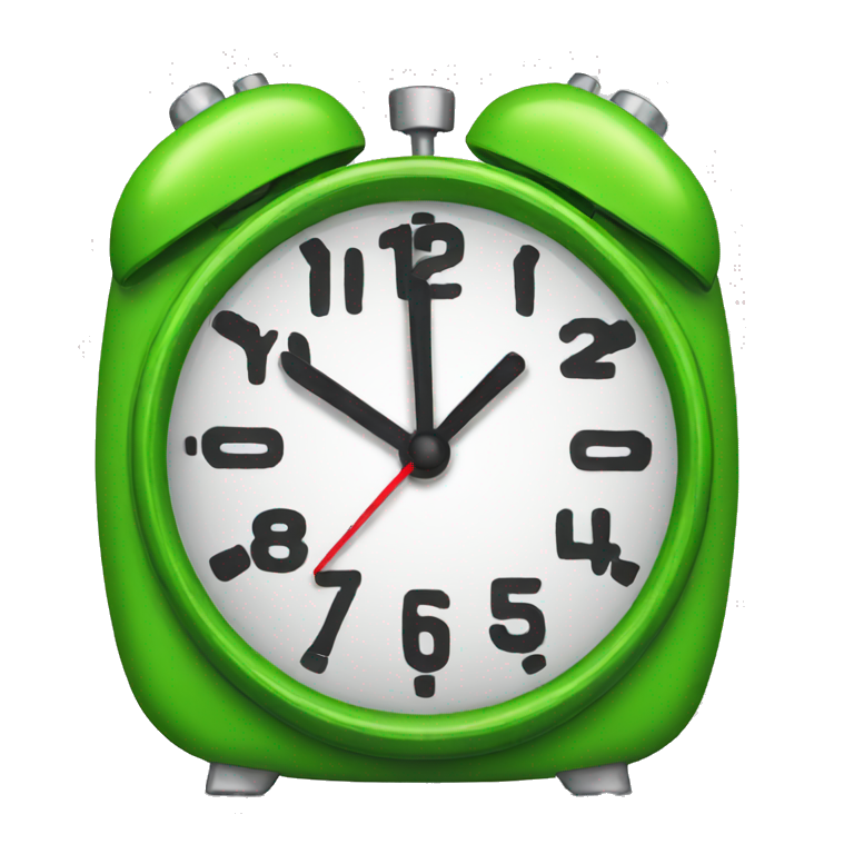  green alarm clock emoji