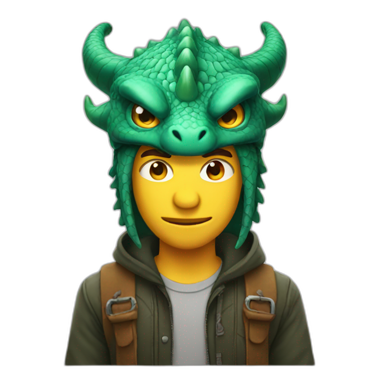 guy with dragon hat emoji