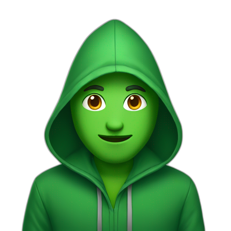 Green hooded male emoji