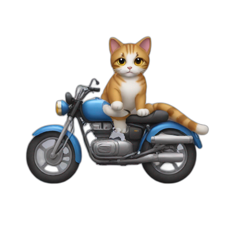 Cat on motorbike emoji