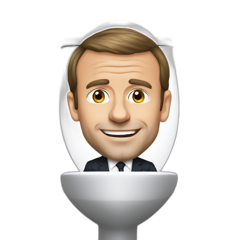 Emmanuel macron on toilets emoji