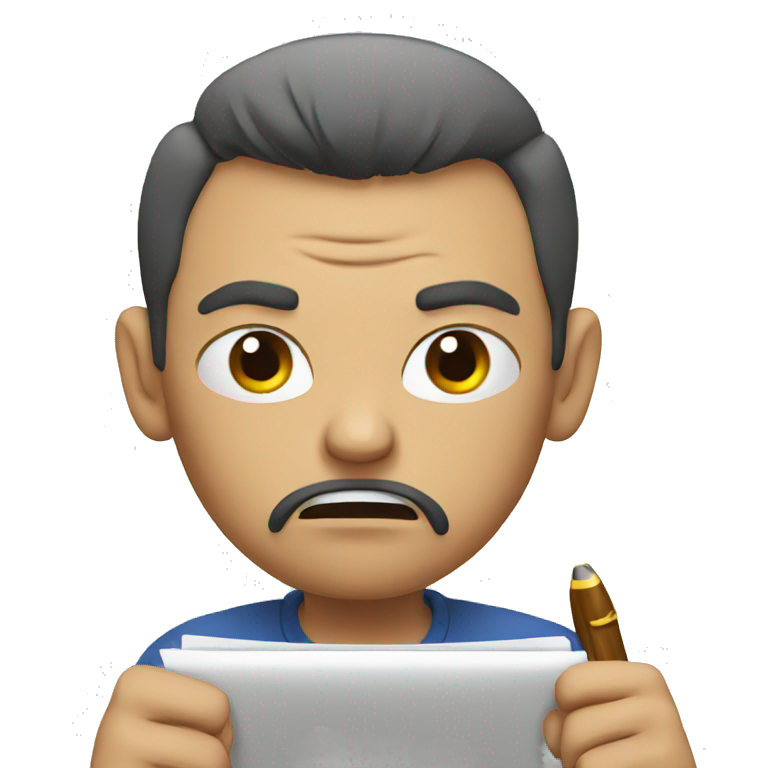 angry man writing emoji