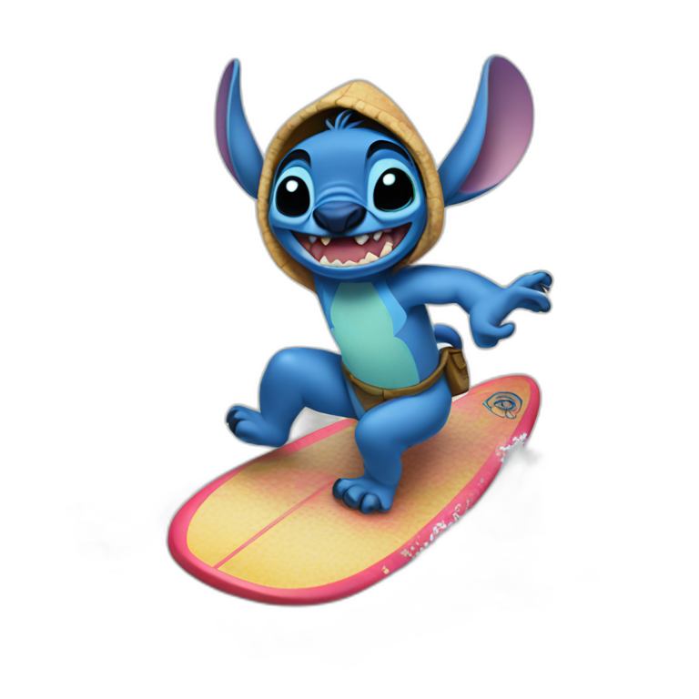 Disney Stitch surfing emoji