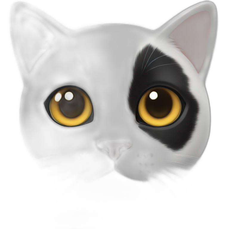 white cat with black ears emoji
