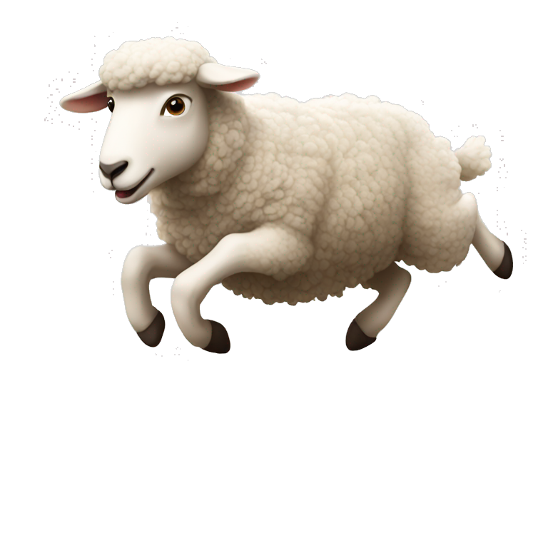 a sheep jumping over a fence emoji