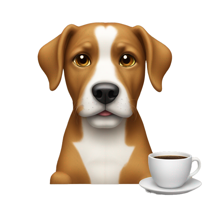 dog drinking coffee emoji