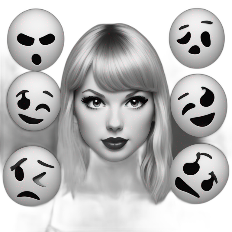 Taylor Swift reputation album cover bnw emoji