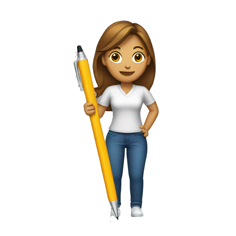 woman holding pen emoji